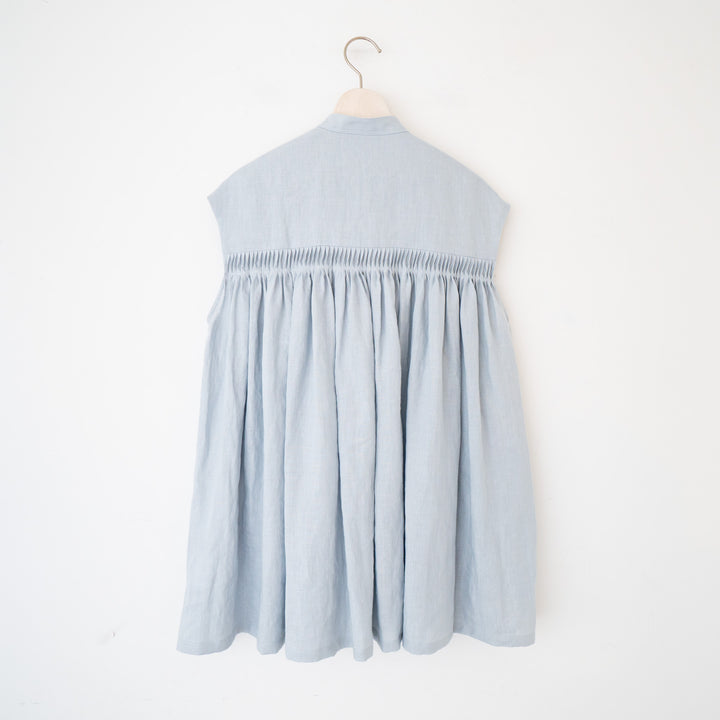 SCYE BASICS/WOMEN　Belgian Linen Tucked Sleeveless Shirt - haus-netstore