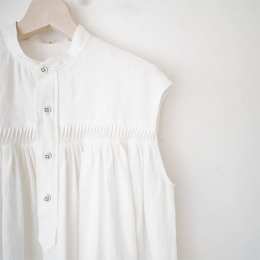 SCYE BASICS/WOMEN　Belgian Linen Tucked Sleeveless Shirt - haus-netstore