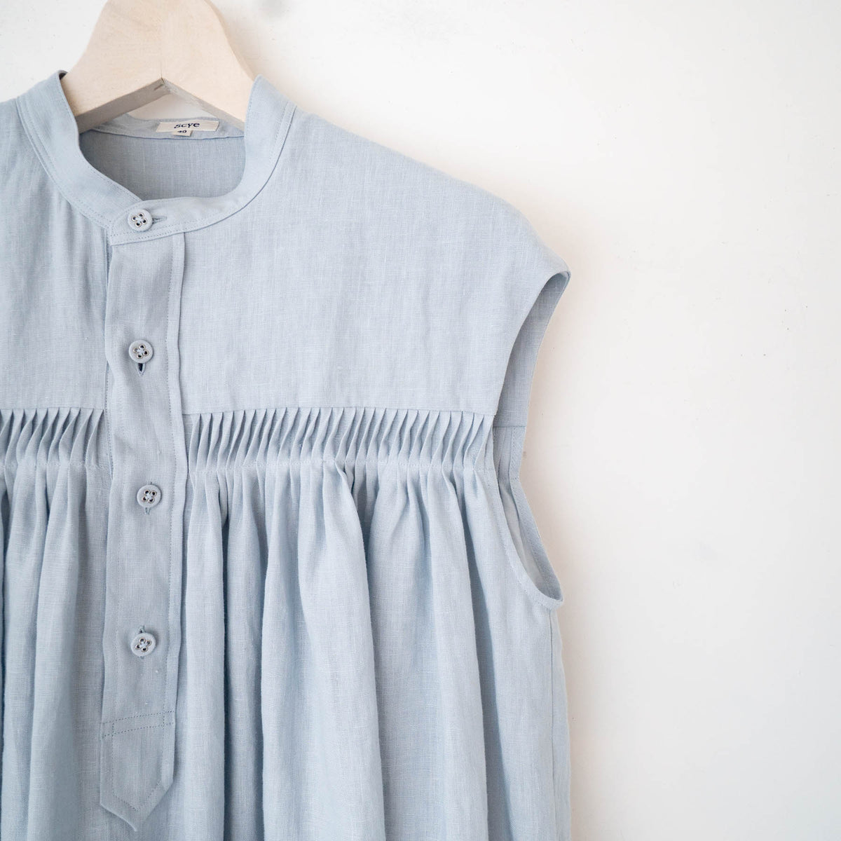 SCYE BASICS/WOMEN　Belgian Linen Tucked Sleeveless Shirt - haus-netstore