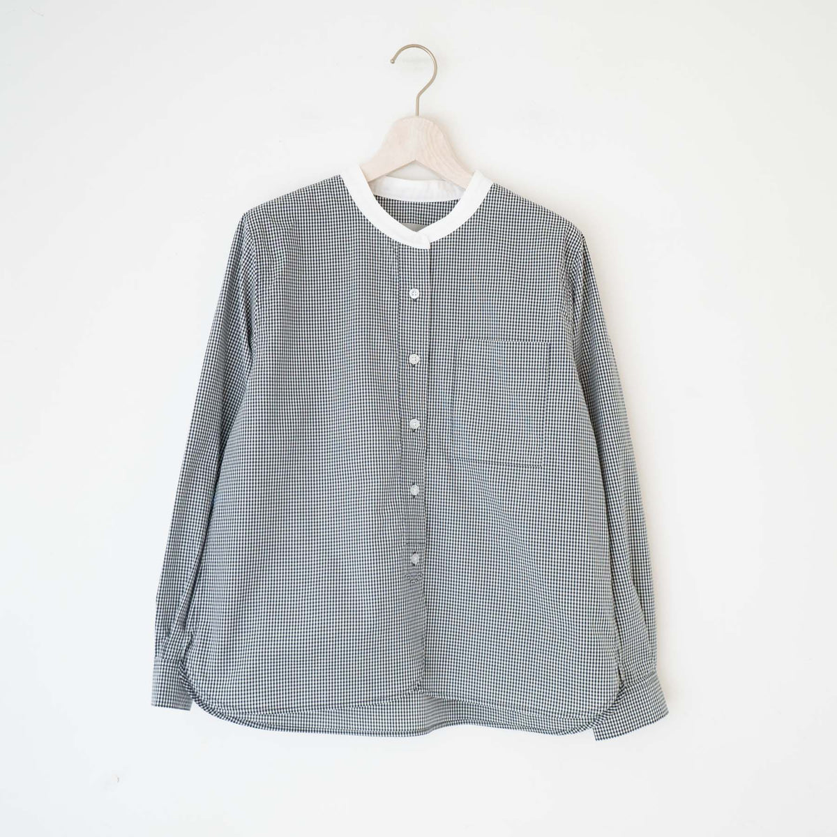 【23SS】TAYUTAU/ギンガムチェック長袖クレリックシャツ Y319044 - haus-netstore