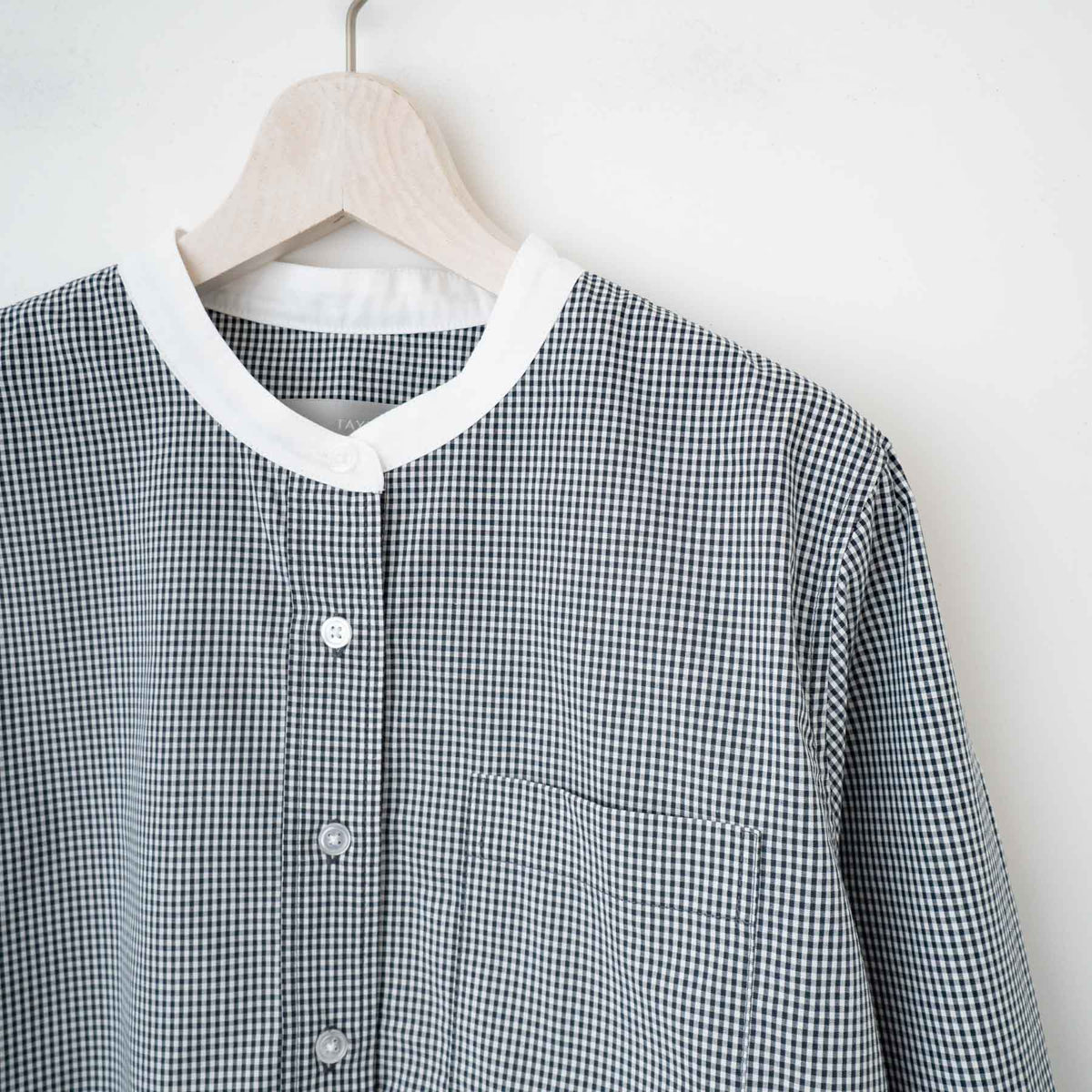 【23SS】TAYUTAU/ギンガムチェック長袖クレリックシャツ Y319044 - haus-netstore