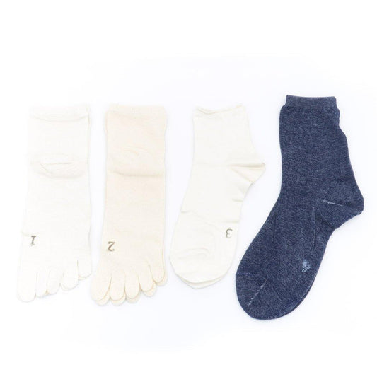 免疫力UP　meri ja kuu（メリヤクー）月と小さなワンピース ＝北アメリカの旅/　4足SET コットン navy - haus-netstore