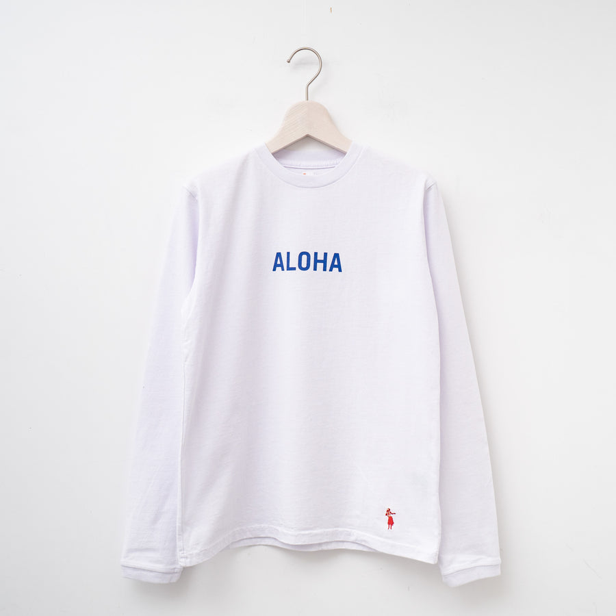 SUNSHINE+CLOUD /UNISEX　ロングスリーブTシャツ ”ALOHA-MAHALO” 10WHITE - haus-netstore
