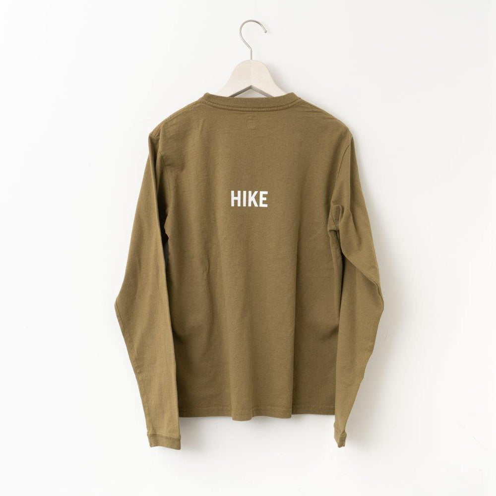 SUNSHINE+CLOUD /UNISEX　ロングスリーブTシャツ ”GO-HIKE” KHAKI - haus-netstore