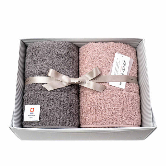 KONTEX /　KONTEX PREMIUM フェイスタオル2枚セット PINK/GREY - haus-netstore