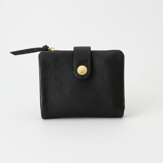 ロングセラーアイテム　CINQ/ 2つ折り財布 col.ブラック　数量限定　縁と金運を結ぶ縁起物五円玉付き！ - haus-netstore