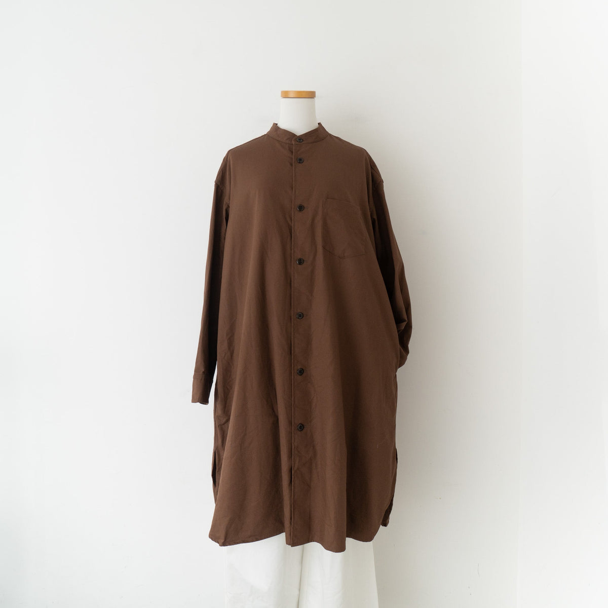 ゴーシュ /　コットンオックススタンドカラーロングシャツ G224-B040 - haus-netstore