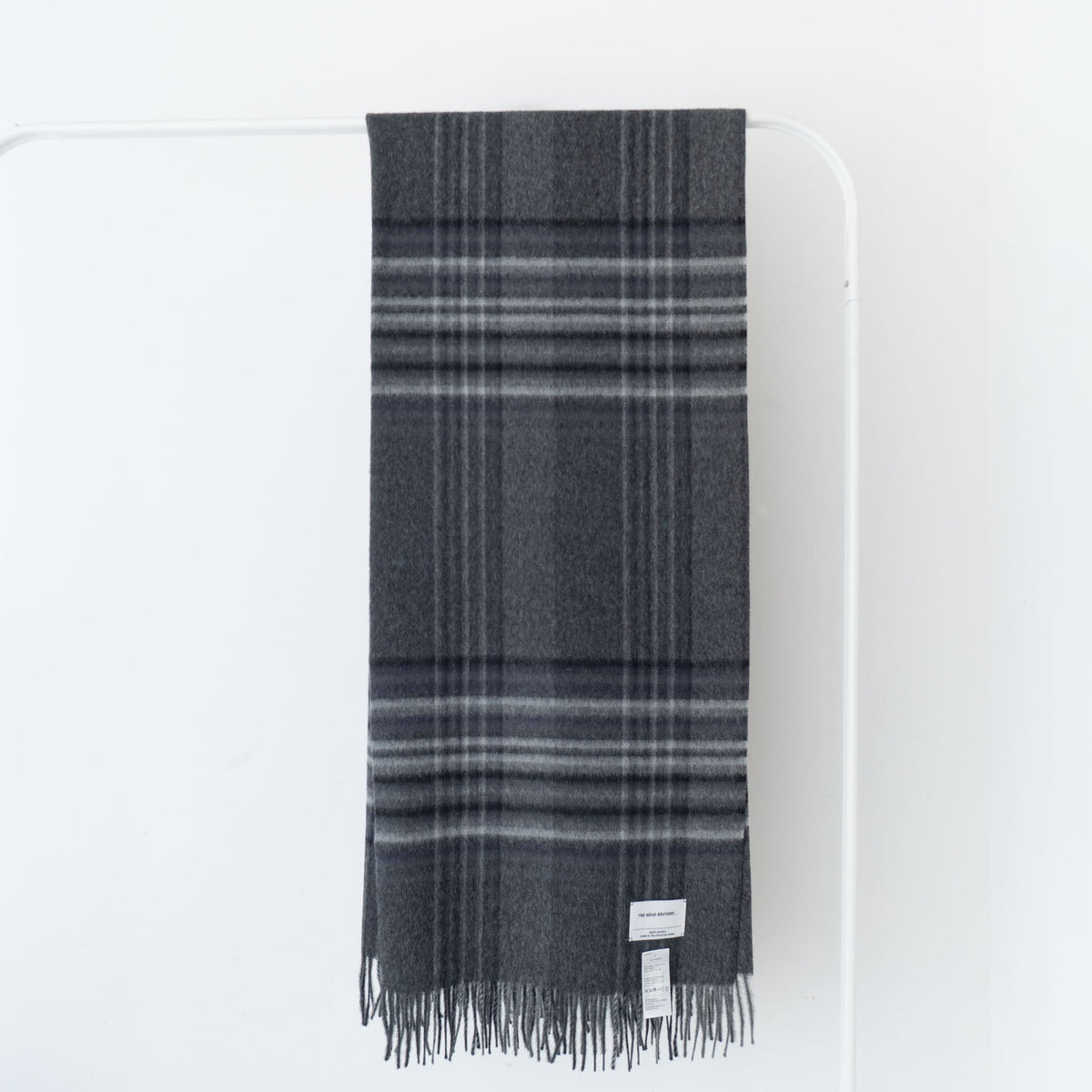 THE INOUE BROTHERS.../　Large Brushed Stole (Pattern)TIB22-AL2004ML-CHECK-BLACK - haus-netstore