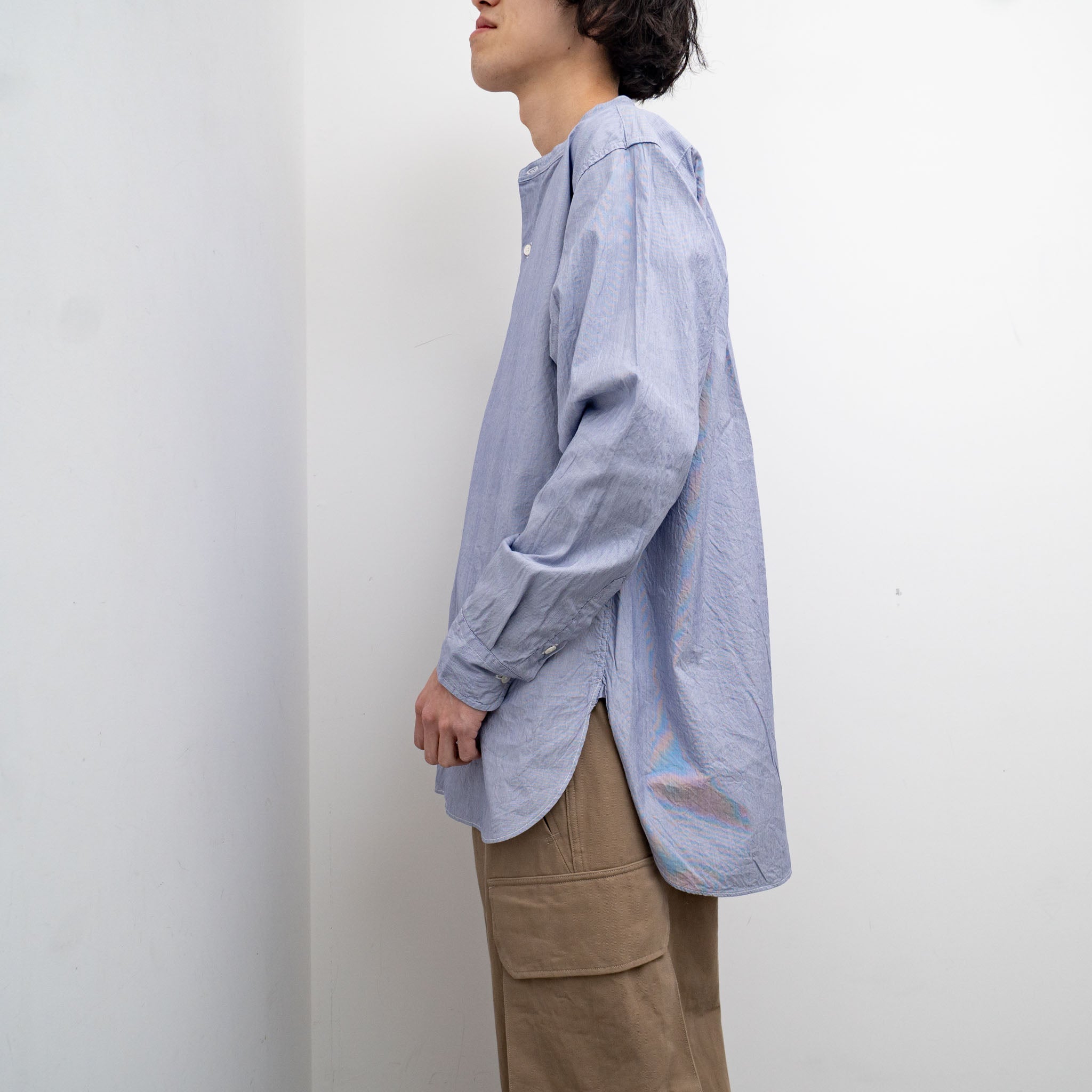 キャプテンサンシャイン Silk linen cotton BD shirt袖丈長袖