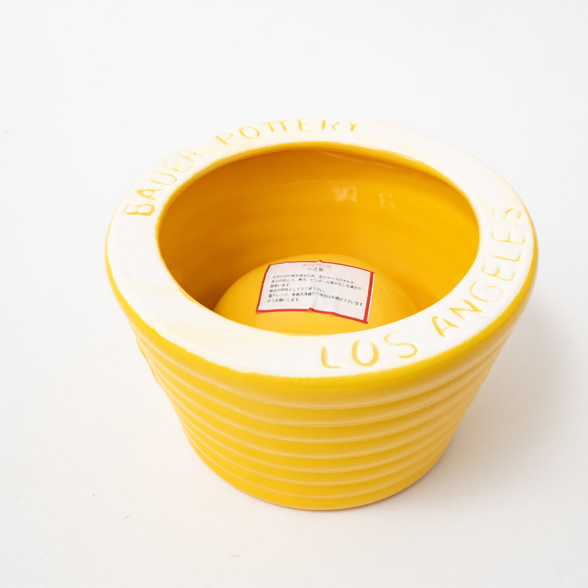 ペット用品 - BAUER POTTERY / RINGWARE DOG BOWL Sサイズ イエロー - haus-netstore