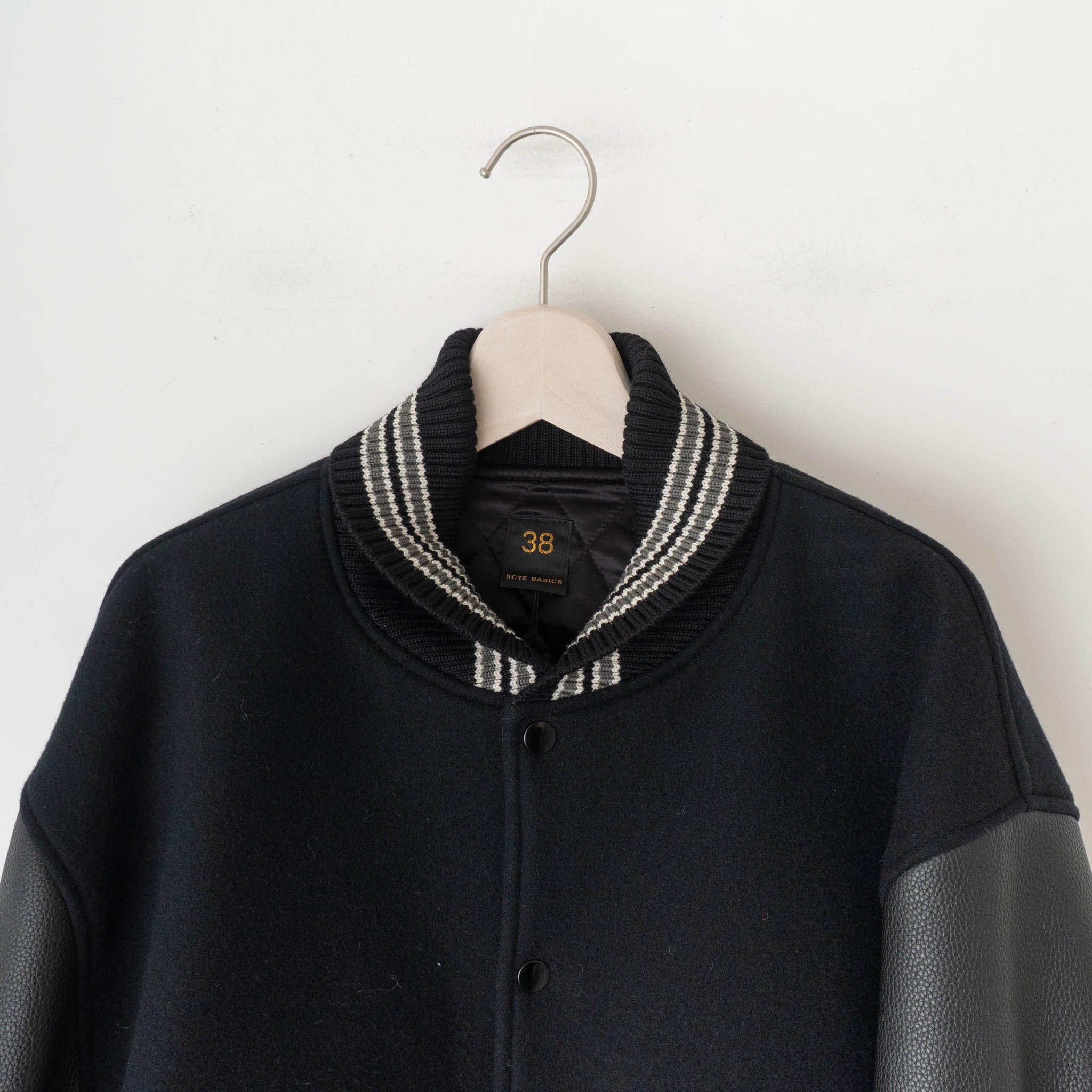 SCYE BASICS/MEN Wool Melton Varsity Jacket – haus-netstore