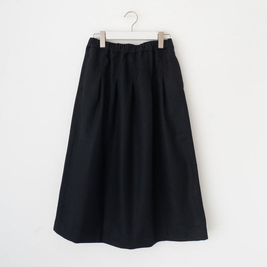 【AW】TAYUTAU｜ウール混タックスカート ペチコート付（black）