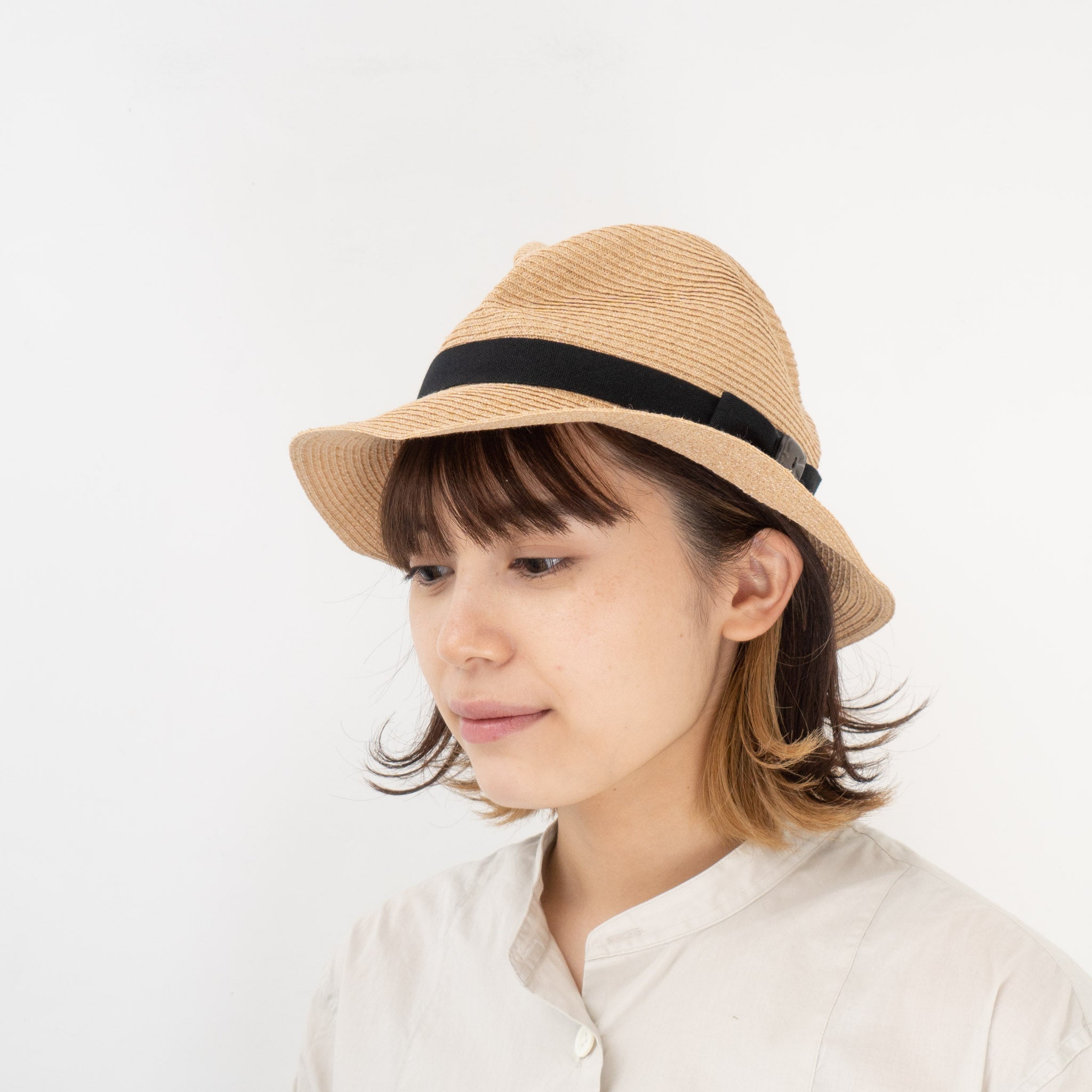 定番人気定番mature ha. BOXED HAT 6cm brim 帽子