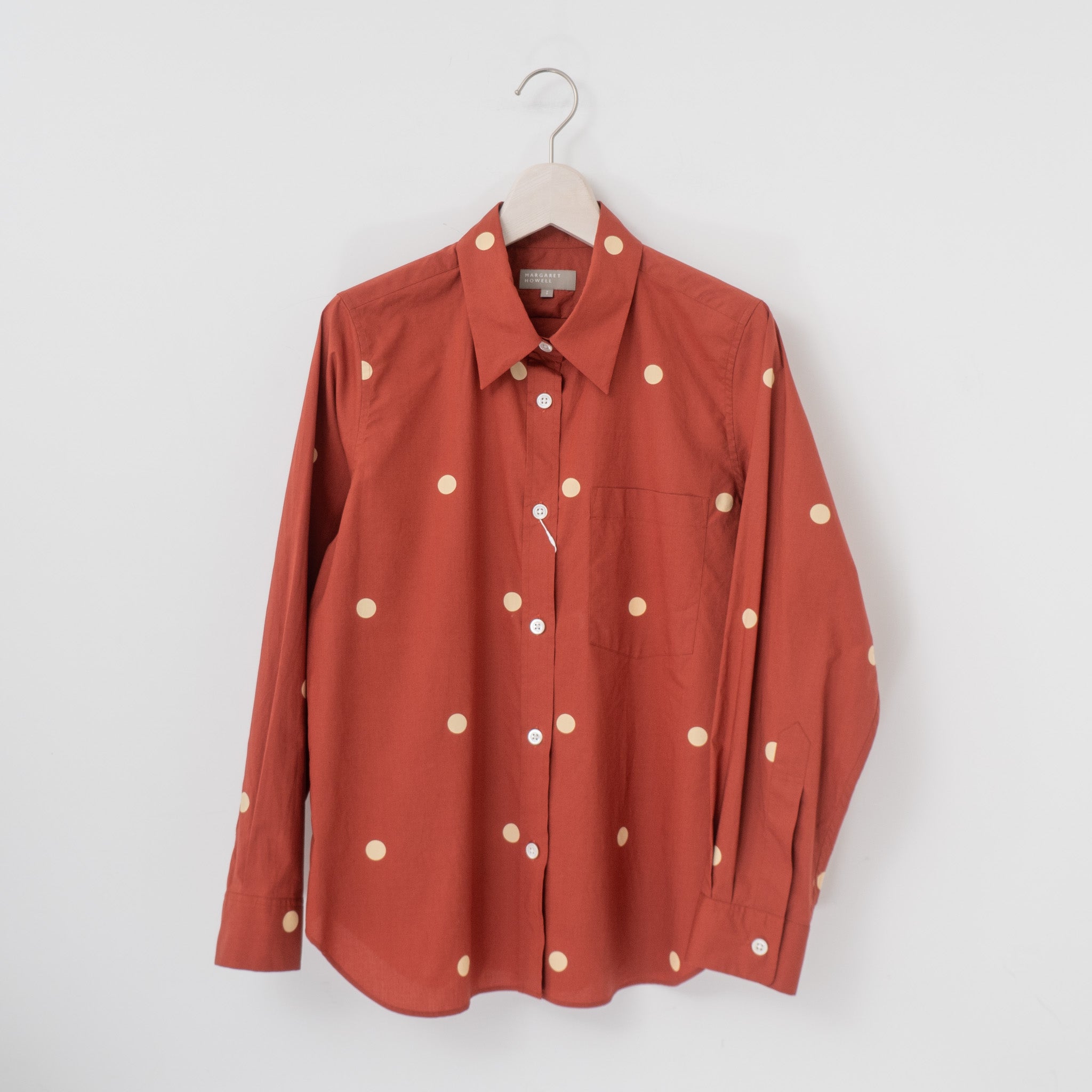 MARGARET HOWELL BIG SPOT COTTON シャツ