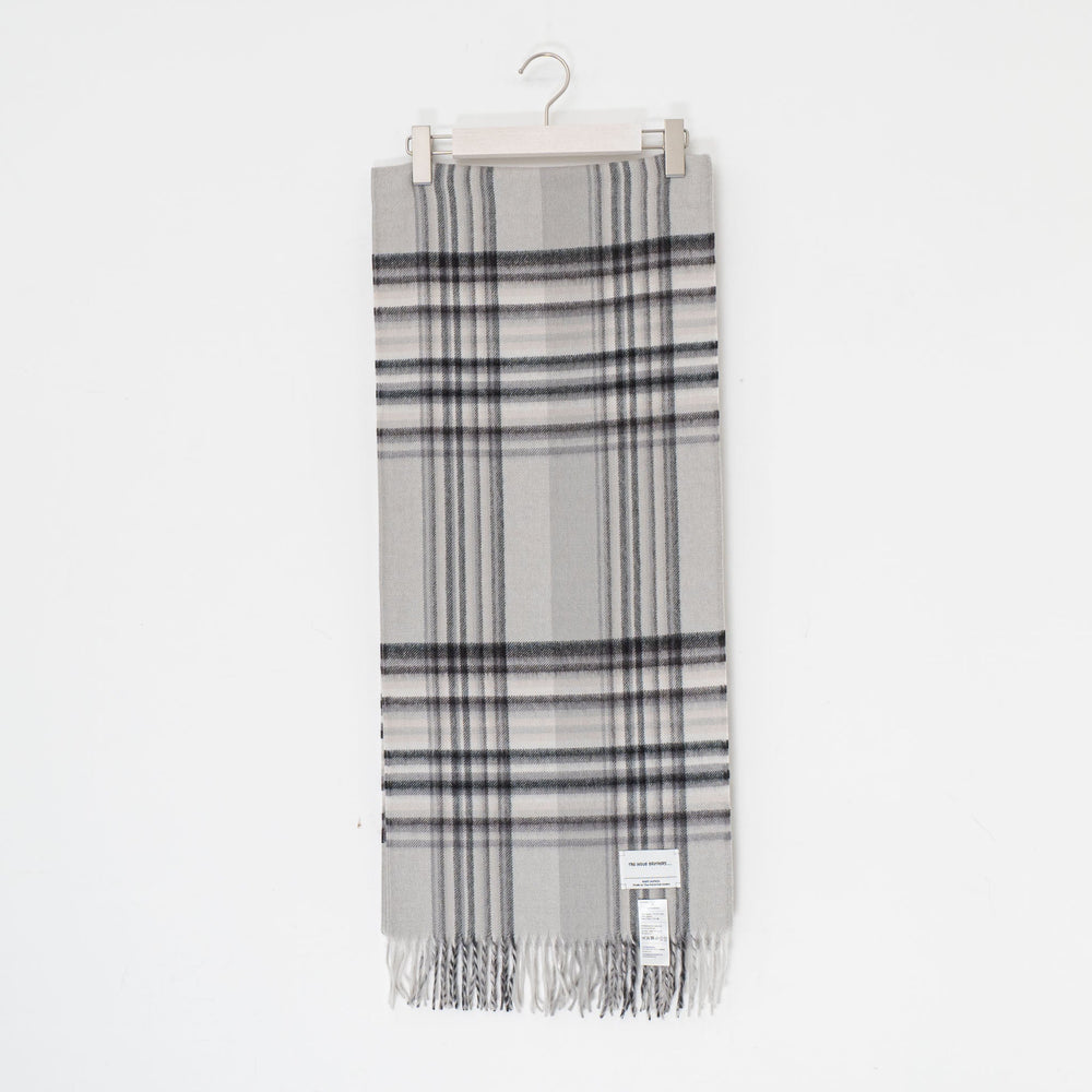 THE INOUE BROTHERS.../　Check Brushed Scarf TIB21-AL2004ML-chekered grey - haus-netstore