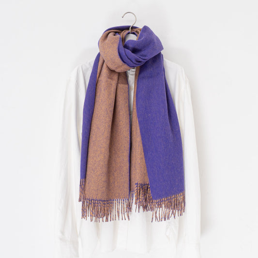 THE INOUE BROTHERS.../　Double Face Brushed Stole TIB21-AL2007ML purple-Yellow - haus-netstore