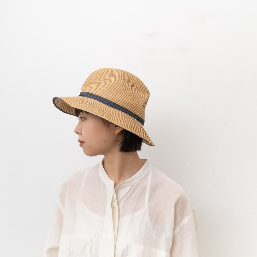 mature ha. /　BOXED HAT 7cm brim switch color line MBOX-106SW-Y - haus-netstore