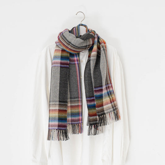 THE INOUE BROTHERS.../　Multi Colored Scarf TIB21-AL5001ML-grey - haus-netstore