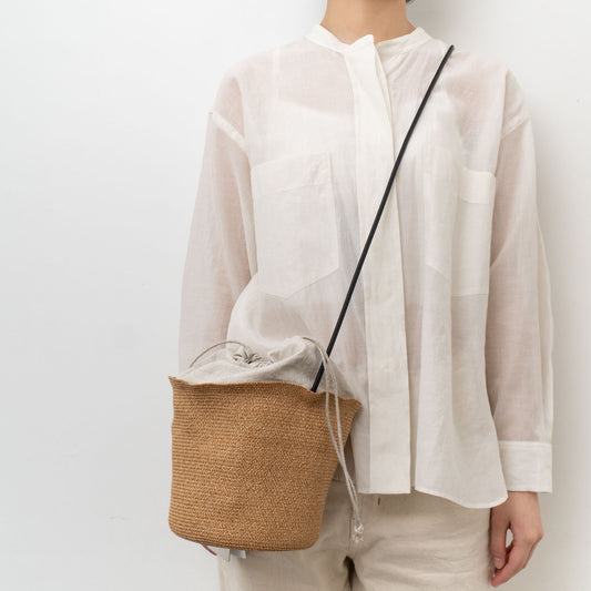 2026SS mature ha.｜paper abaca braid bucket bag small MBOX-700BUBGS