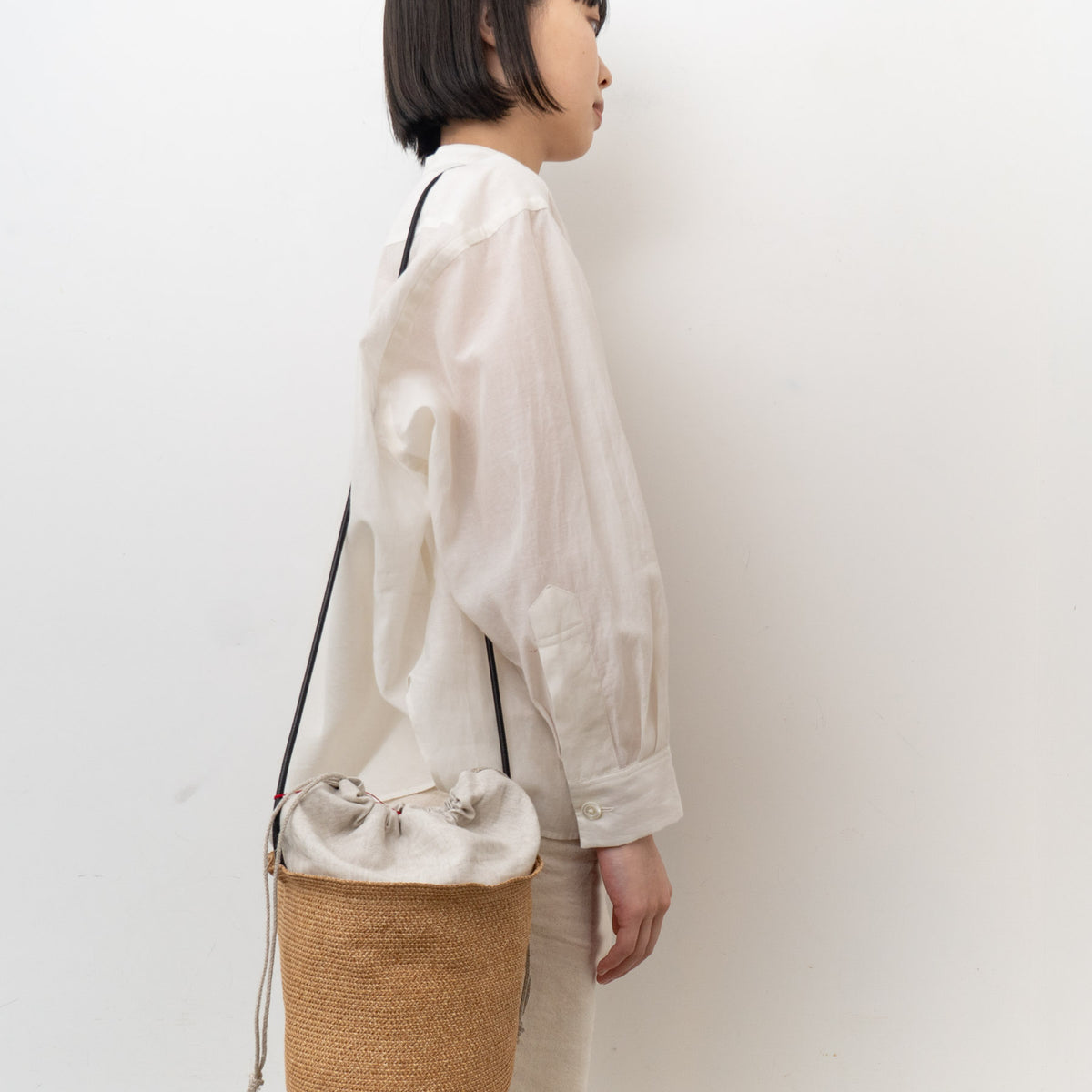 2026SS mature ha.｜paper abaca braid bucket bag small MBOX-700BUBGS