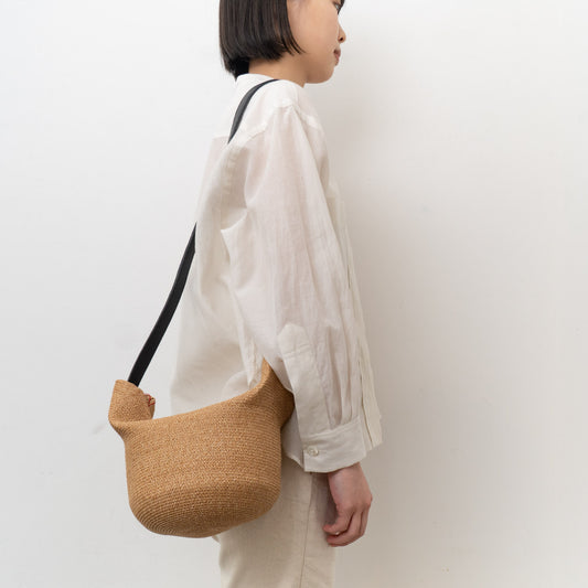 mature ha. /　paper abaca braid bag small shoulder MBOX-700BGSS-Y - haus-netstore