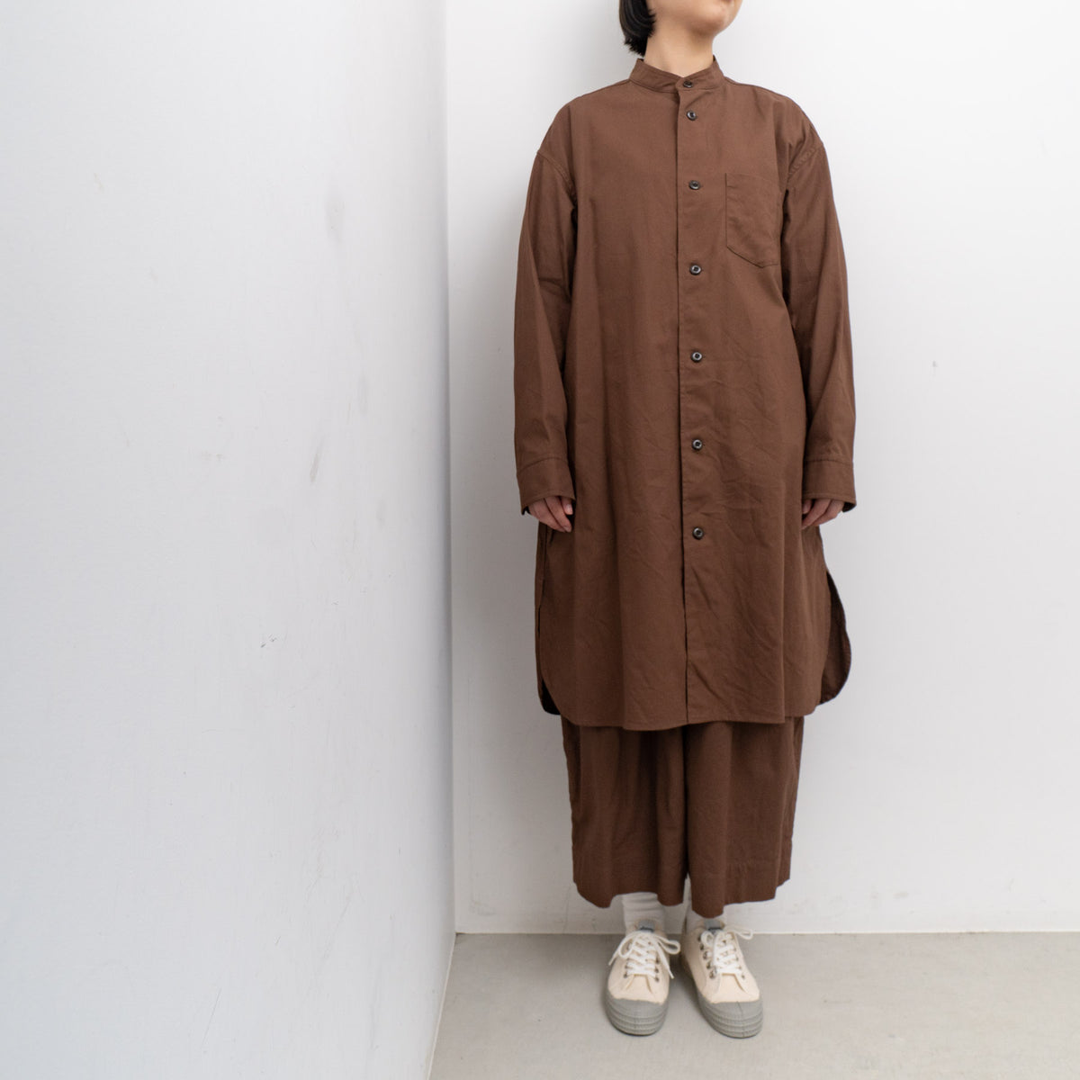 ゴーシュ /　コットンオックススタンドカラーロングシャツ G224-B040 - haus-netstore