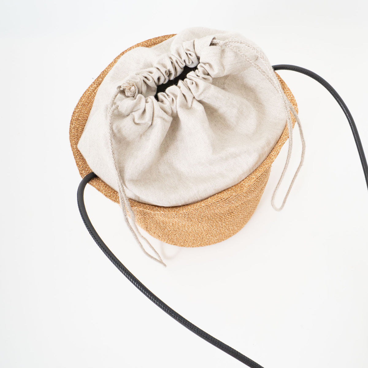 2026SS mature ha.｜paper abaca braid bucket bag small MBOX-700BUBGS