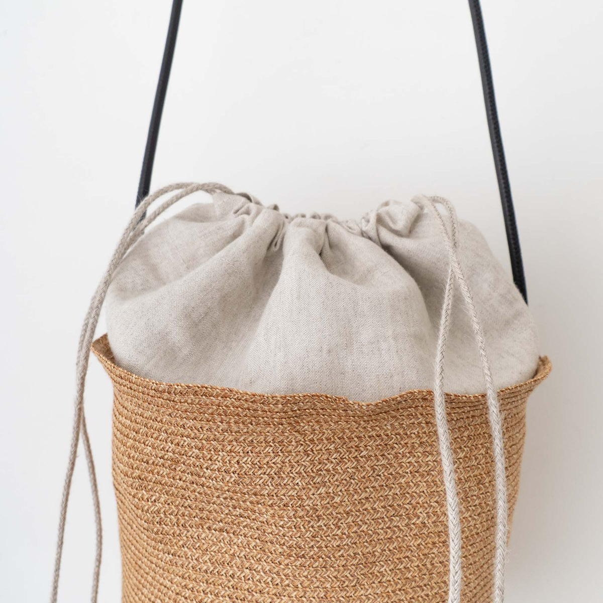 2026SS mature ha.｜paper abaca braid bucket bag small MBOX-700BUBGS