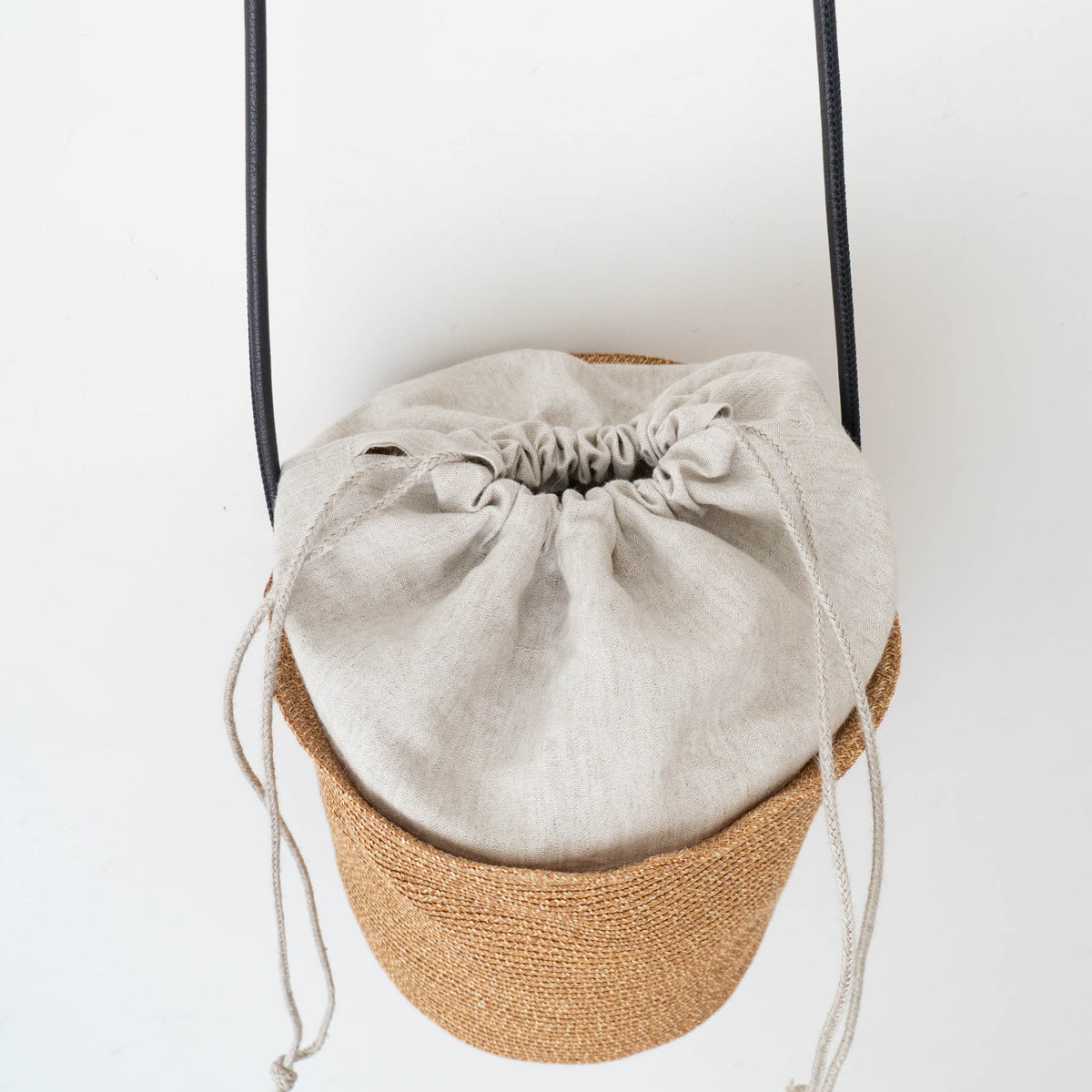 2026SS mature ha.｜paper abaca braid bucket bag small MBOX-700BUBGS