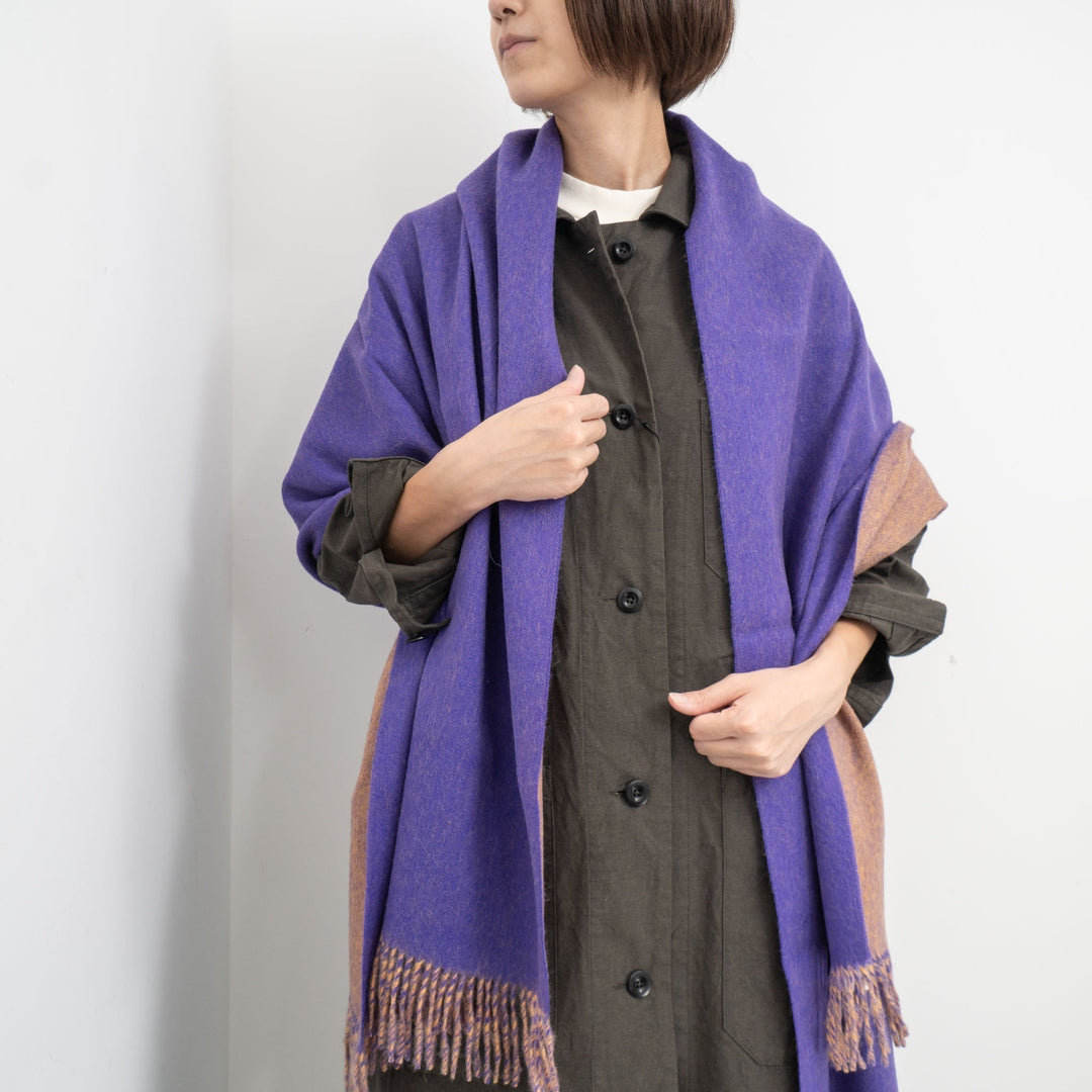 THE INOUE BROTHERS.../　Double Face Brushed Stole TIB21-AL2007ML purple-Yellow - haus-netstore