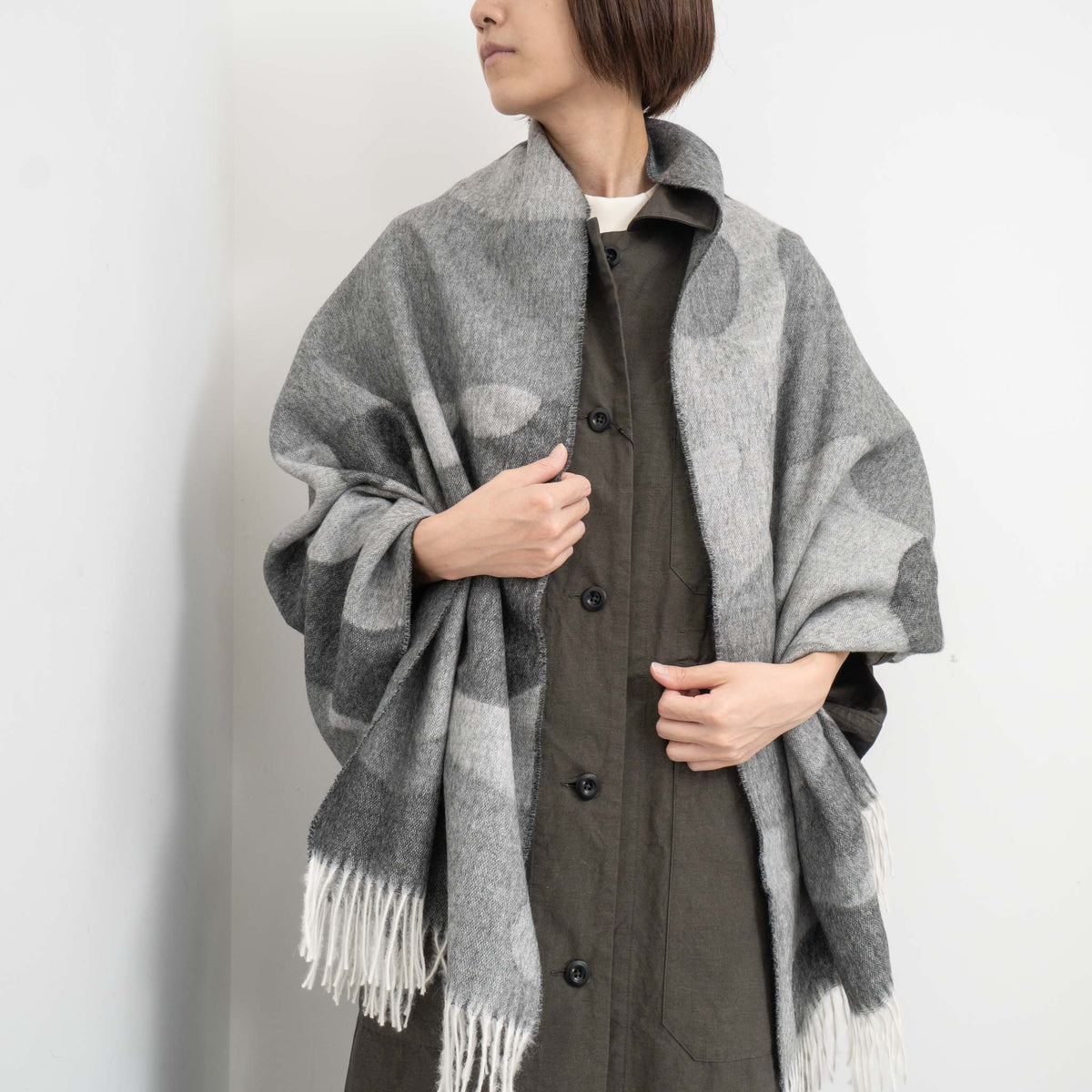 THE INOUE BROTHERS.../　Camo Brushed Scarf TIB21-AL2006ML-grey - haus-netstore
