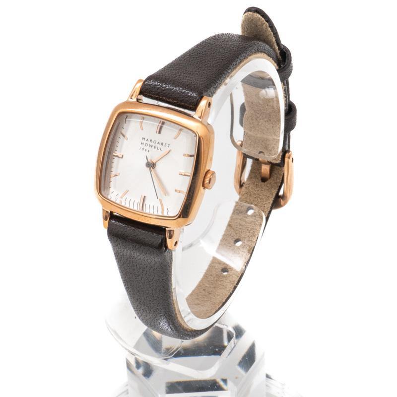 MARGARET HOWELL/　SQUARE & LEATHER STRAP col.BROWN - haus-netstore