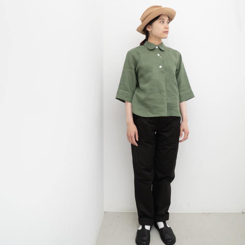 MARGARET HOWELL /WOMEN　LINEN VOILE col.GREEN - haus-netstore