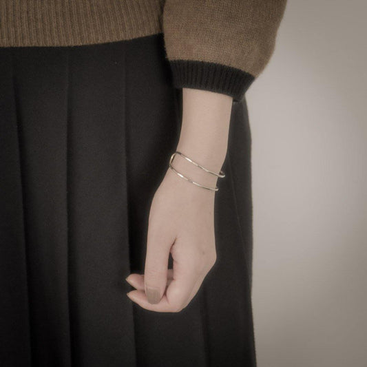 Melissa Joy Manning/　Silver Double Bar Bracelet-H・ - haus-netstore