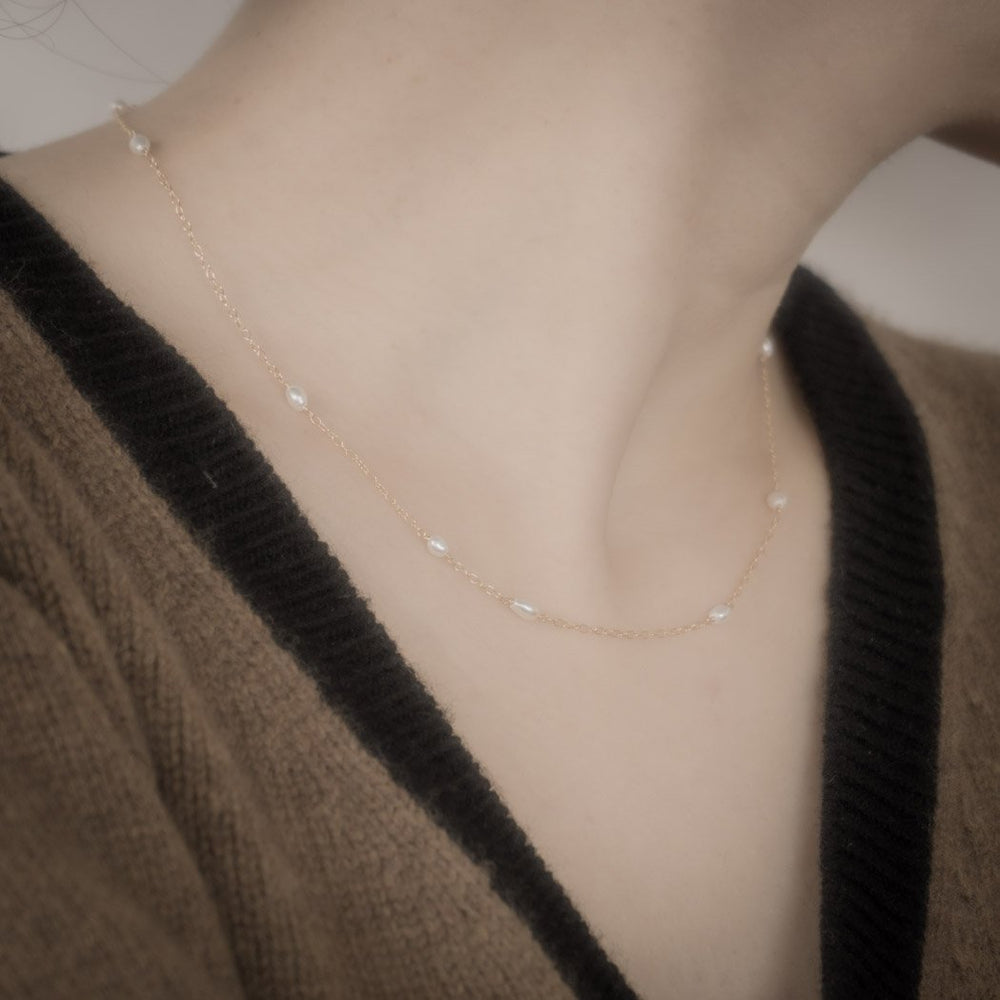 SOURCE/　Random Keshi Pearl Necklace SHORT・ - haus-netstore