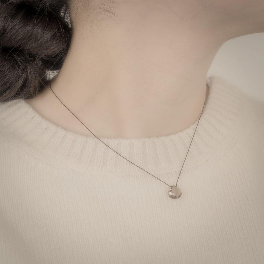 Margaret Solow/　Faceted Stone Necklace col.Smokey Quartz-Y - haus-netstore