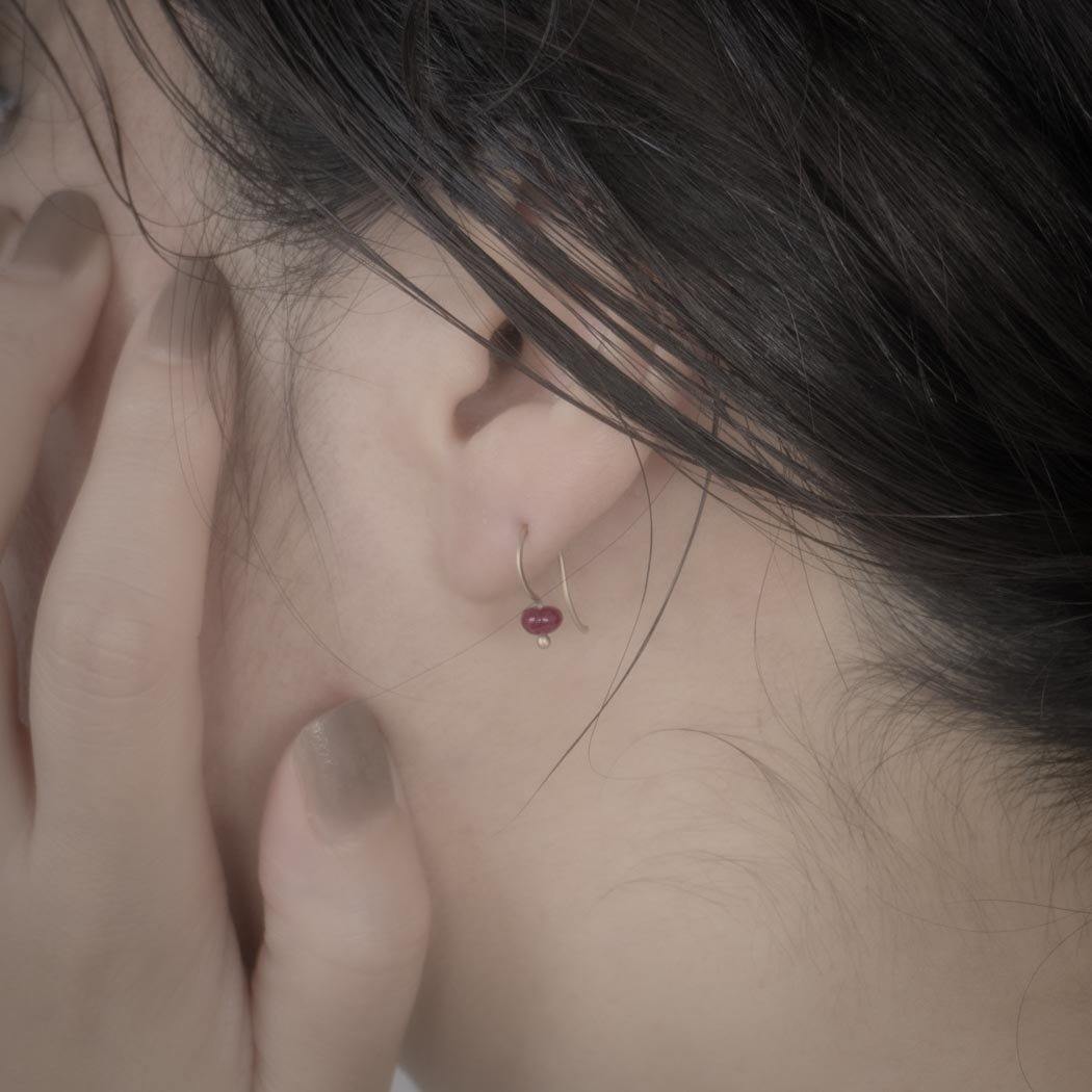 Carla Caruso/　Gem Drop Earrings-Ruby-Y・ - haus-netstore